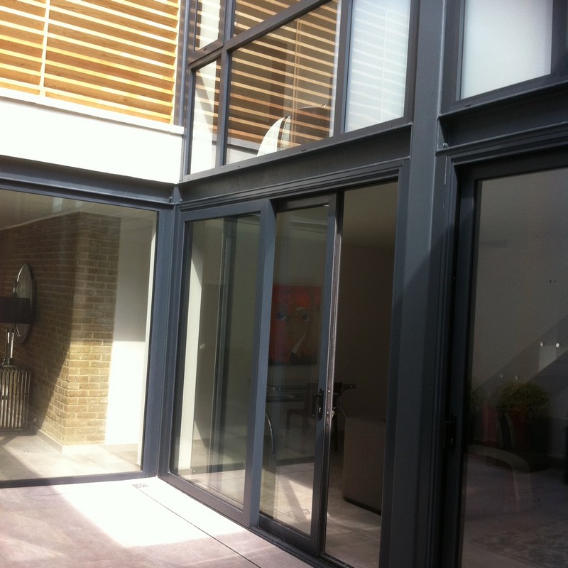 Anthracite aluminium sliding patio doors fitted in Tufnell Park